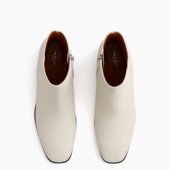 NWT rag & bone ASLEN MID BOOT Leather Ankle Bootie Antique White Size 7 - Picture 2 of 9